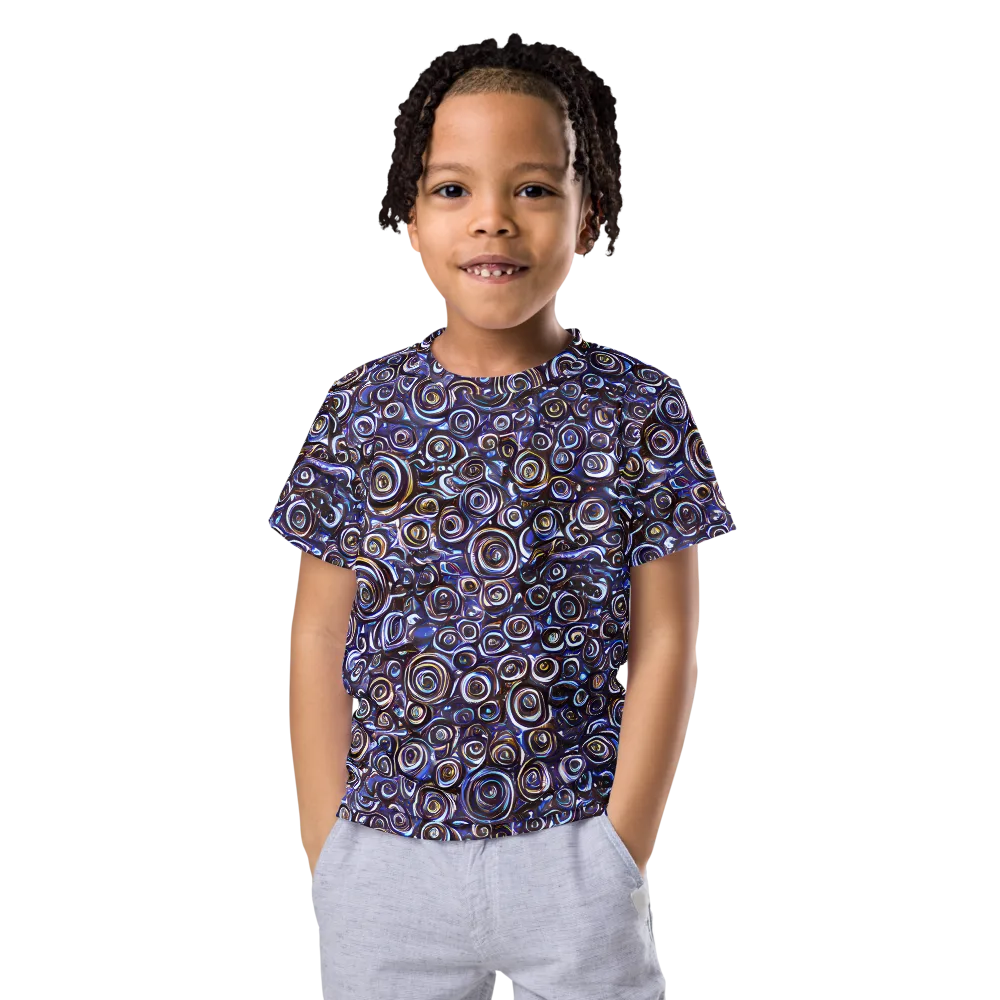 Midnight Spirals on Kids Crew Neck T-Shirt — Front