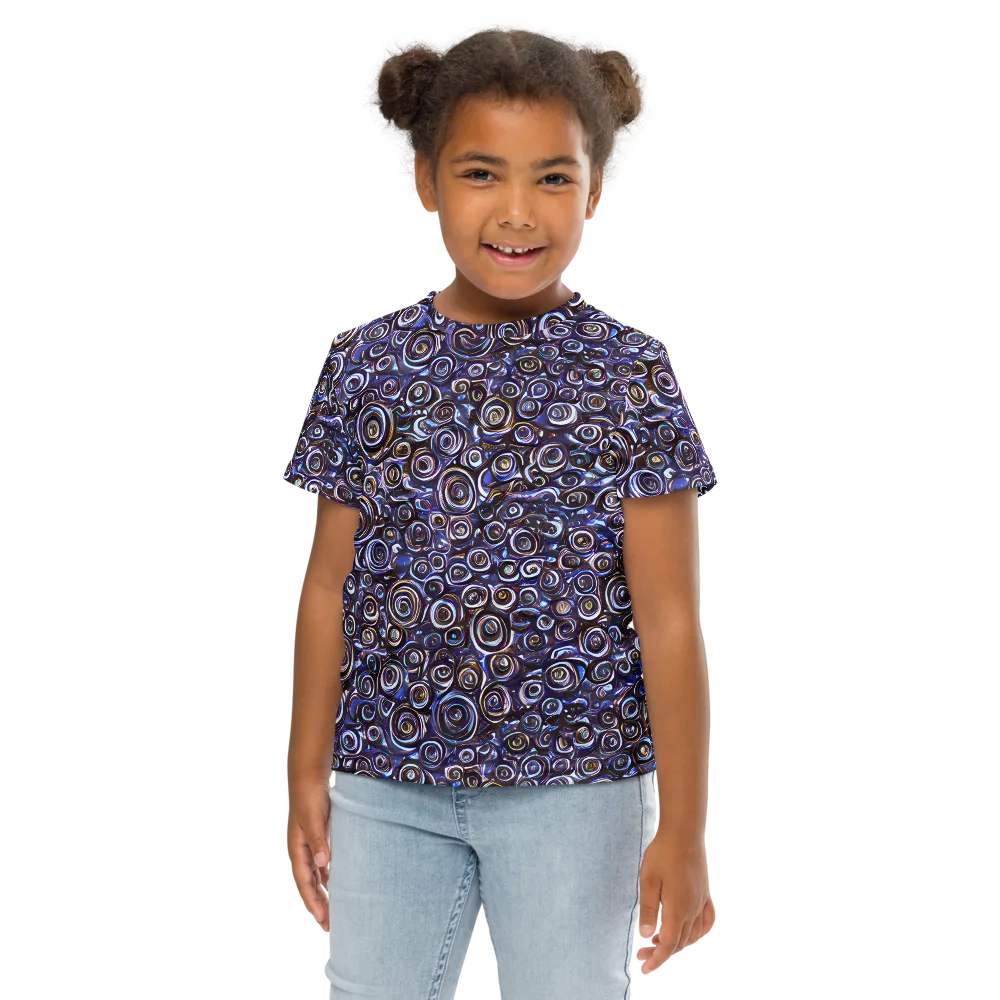 Midnight Spirals on Kids Crew Neck T-Shirt — Front