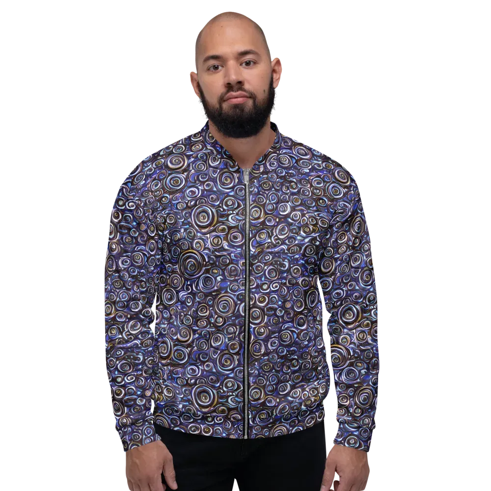 Midnight Spirals on Bomber Jacket — Front