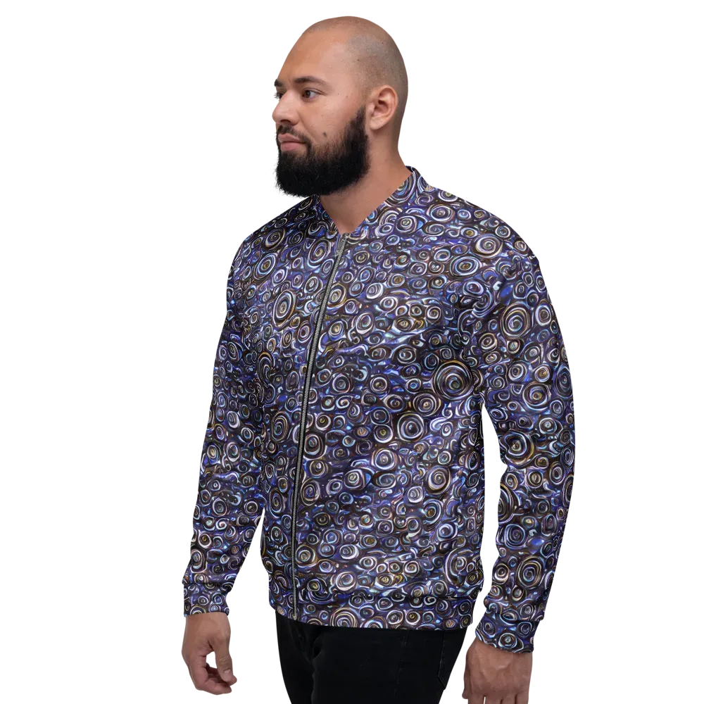 Midnight Spirals on Bomber Jacket — Left