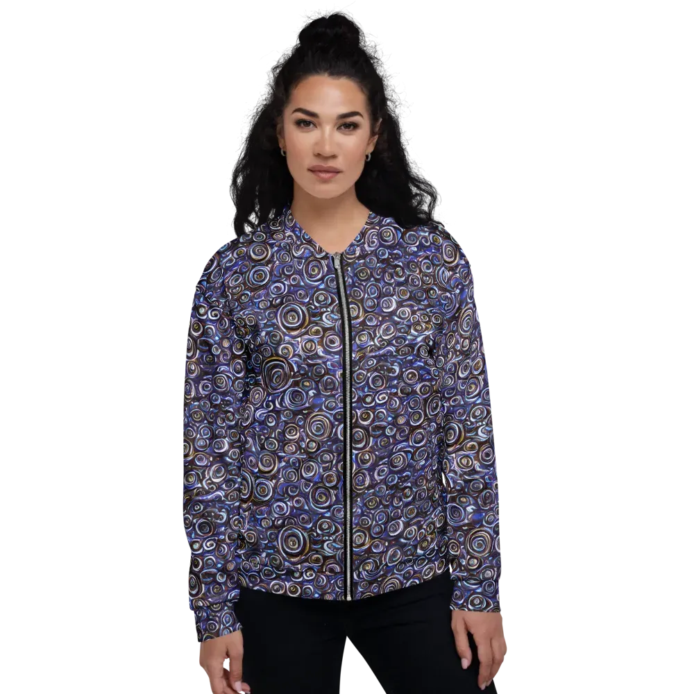 Midnight Spirals on Bomber Jacket — Front