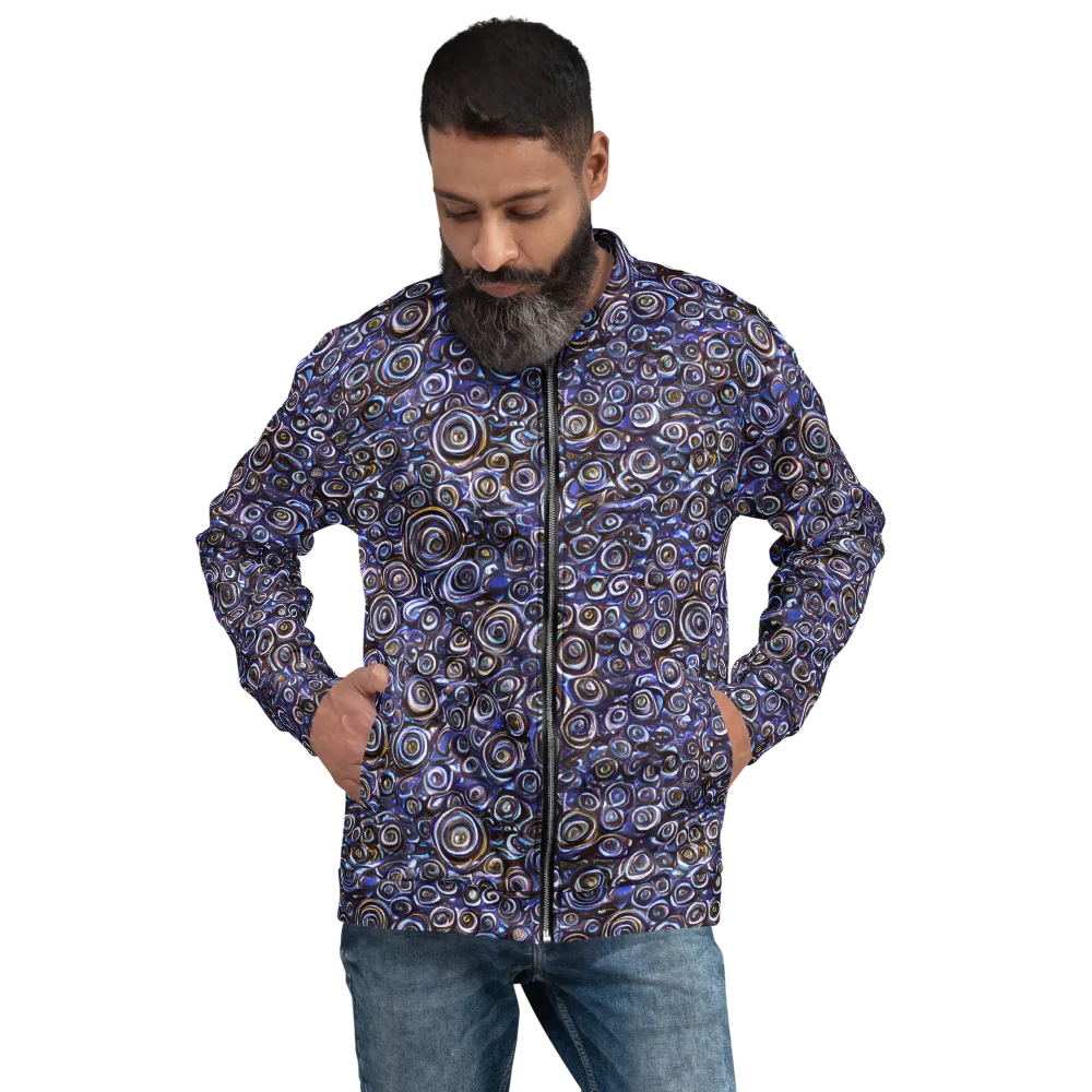 Midnight Spirals on Bomber Jacket — Front