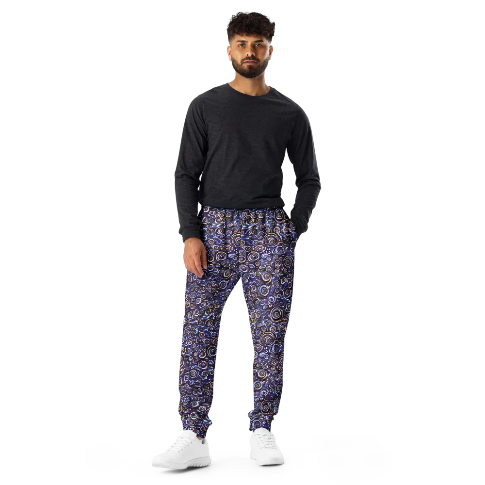 Midnight Spirals on Men's Joggers — Front
