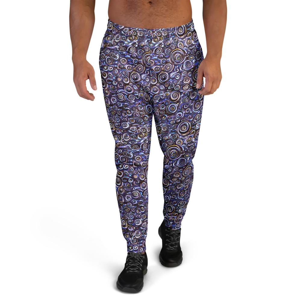 Midnight Spirals on Men's Joggers — Front