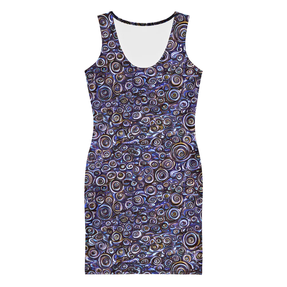 Midnight Spirals on Bodycon Dress — Front
