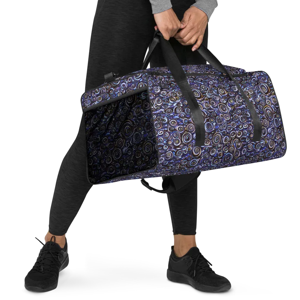 Midnight Spirals on Duffle Bag — Right Front