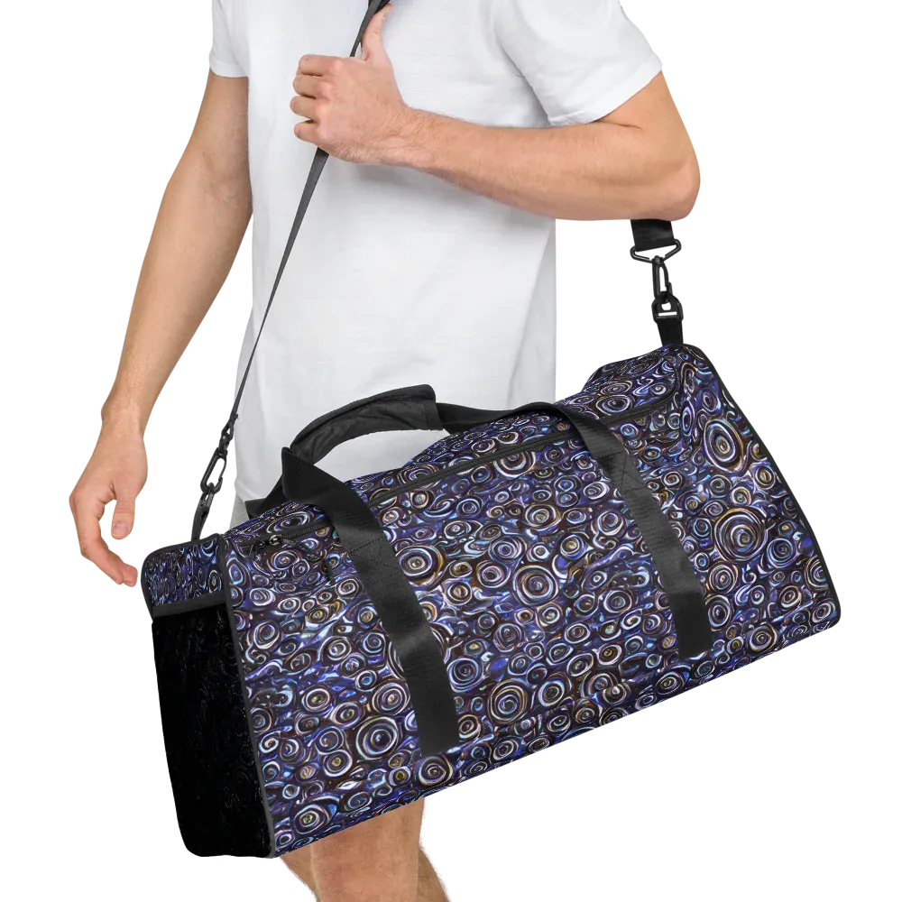 Midnight Spirals on Duffle Bag — Right Front