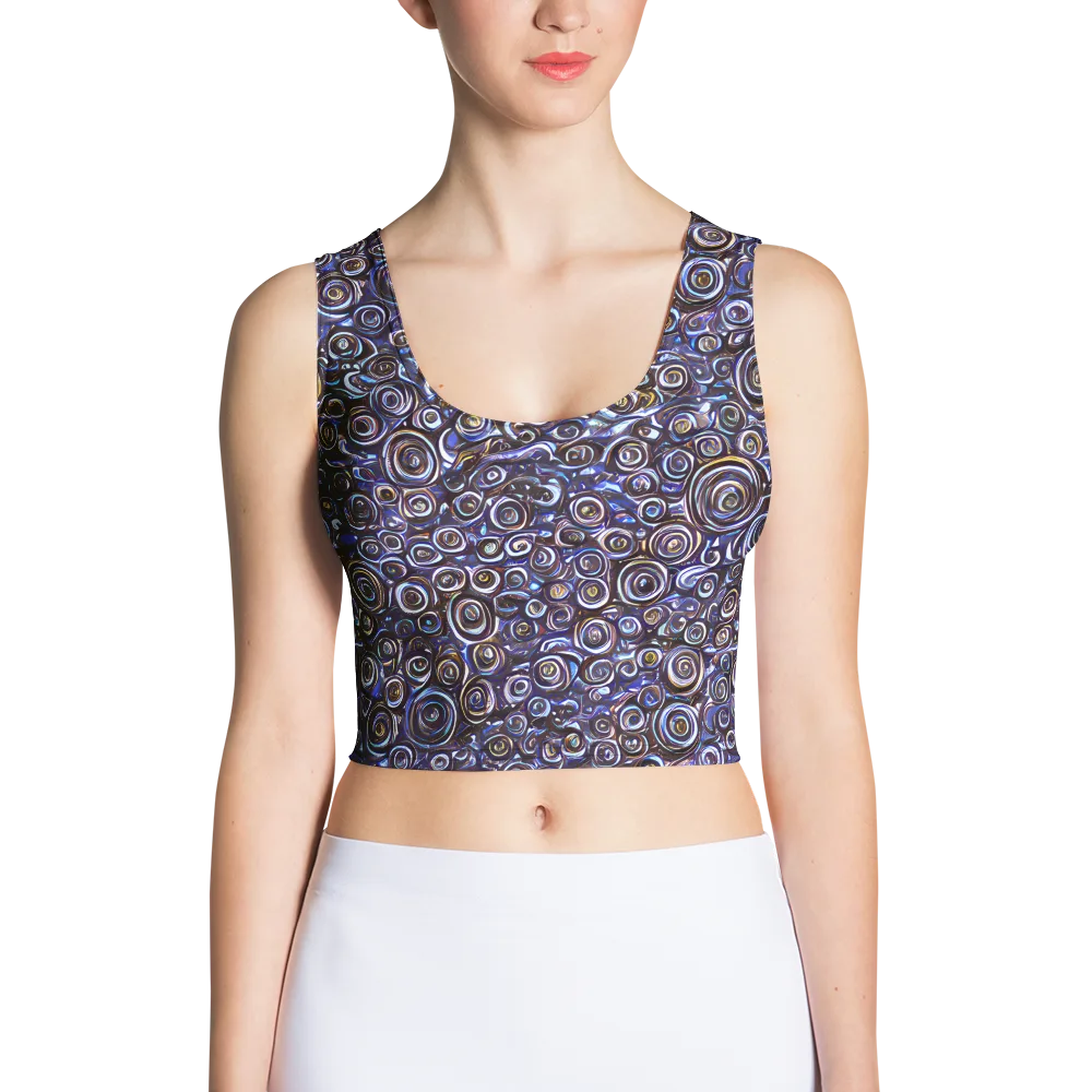 Midnight Spirals on Crop Top — Front