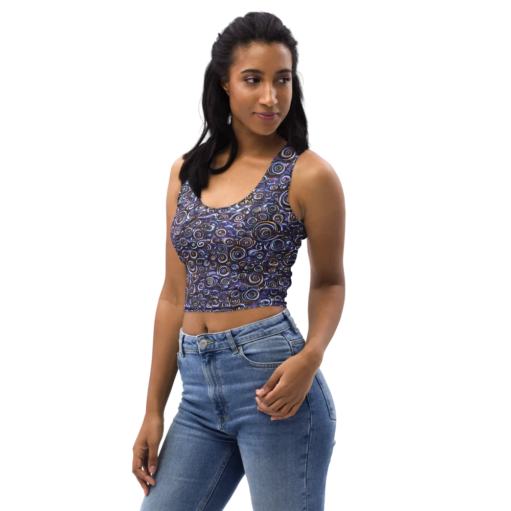 Midnight Spirals on Crop Top — Left Front