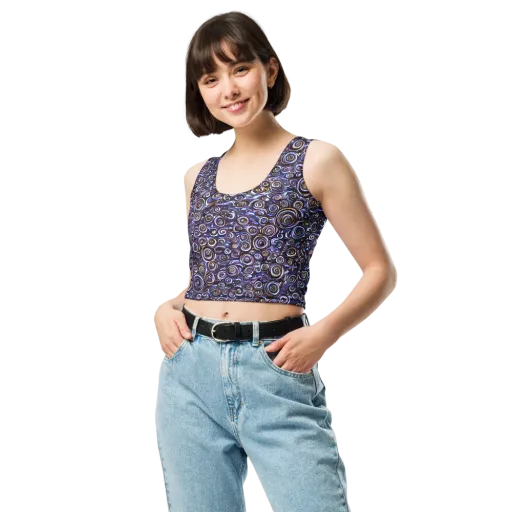 Midnight Spirals on a Crop Top