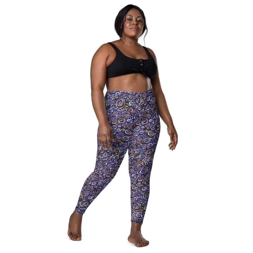Midnight Spirals on Leggings with Pockets — Front