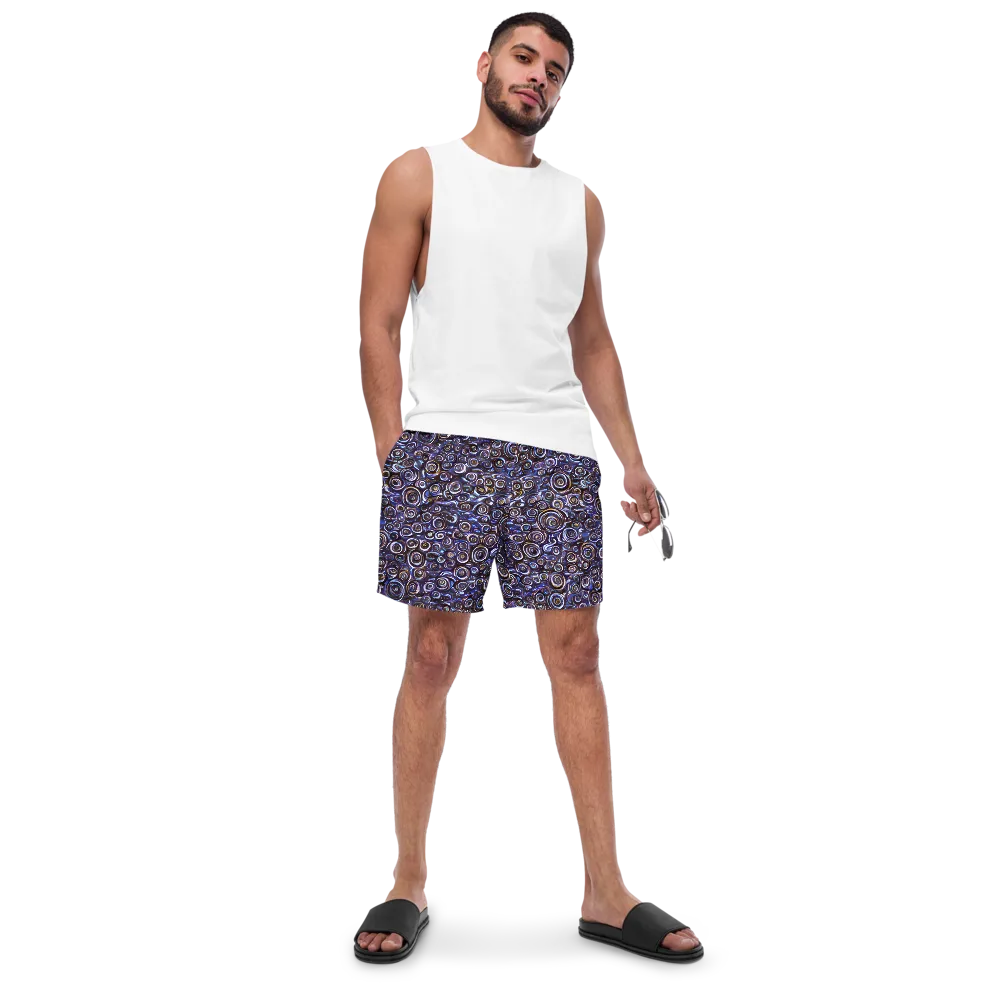 Midnight Spirals on Swim Trunks — Front