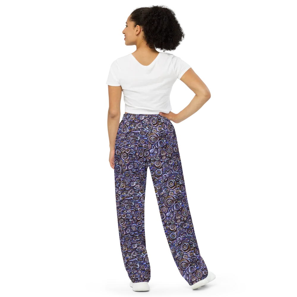 Midnight Spirals on Wide-Leg Pants — Back