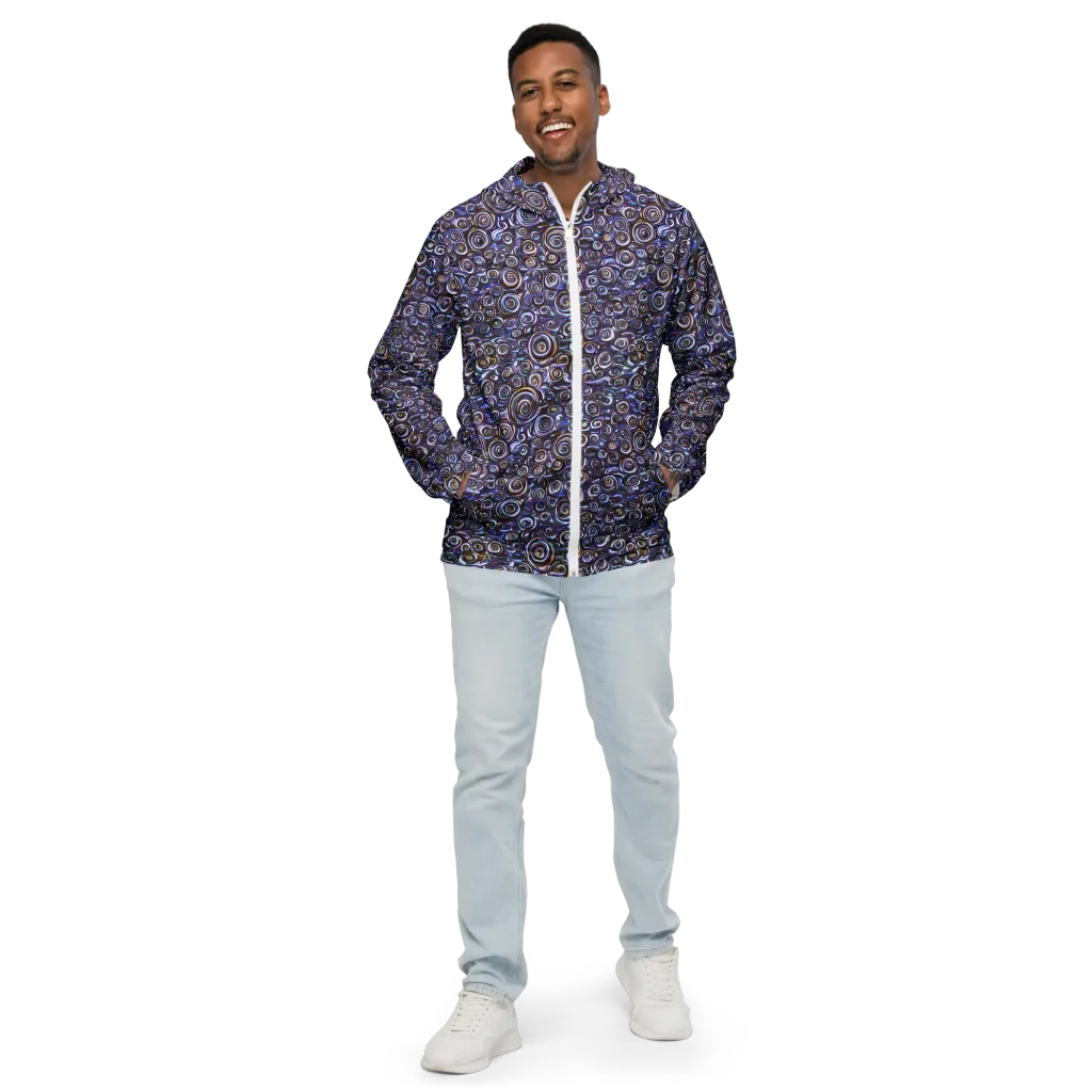Midnight Spirals on Men's Windbreaker — Front