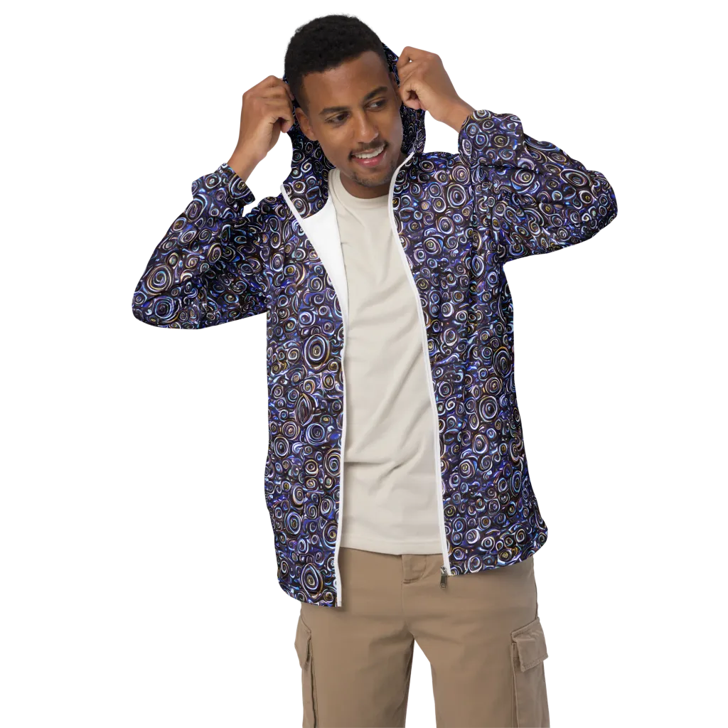 Midnight Spirals on Men's Windbreaker — Front