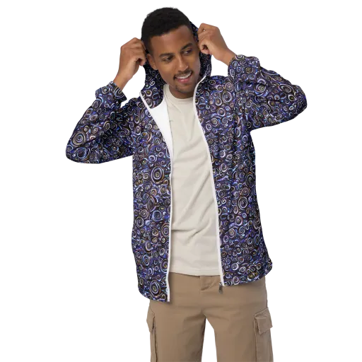 Midnight Spirals on a Men's Windbreaker