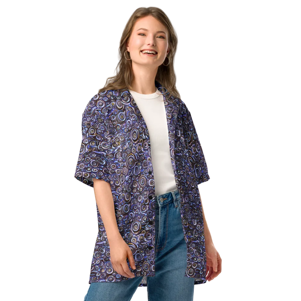 Midnight Spirals on Button Shirt — Front