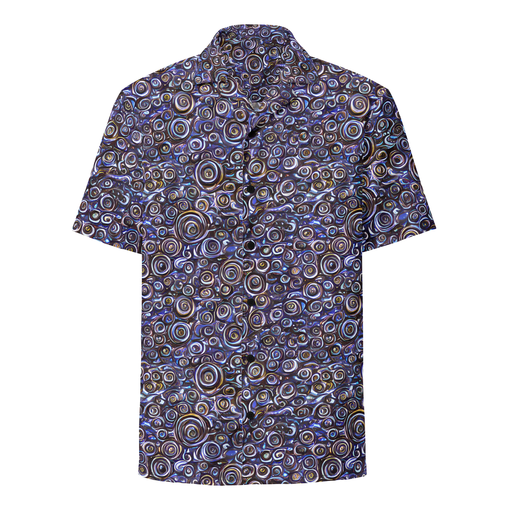 Midnight Spirals on Button Shirt — Front
