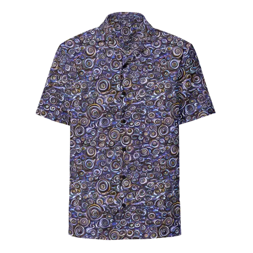 Midnight Spirals on a Button Shirt