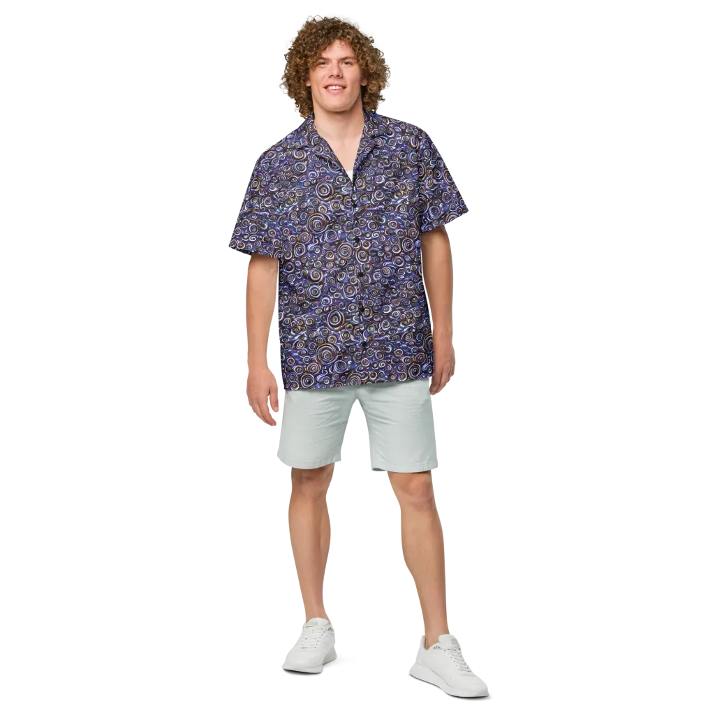 Midnight Spirals on Button Shirt — Front