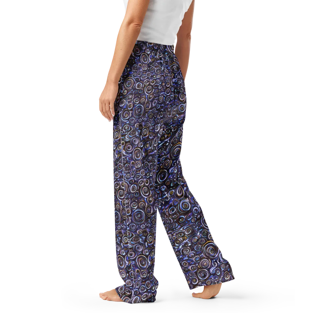 Midnight Spirals on Women's Pajama Pants — Left