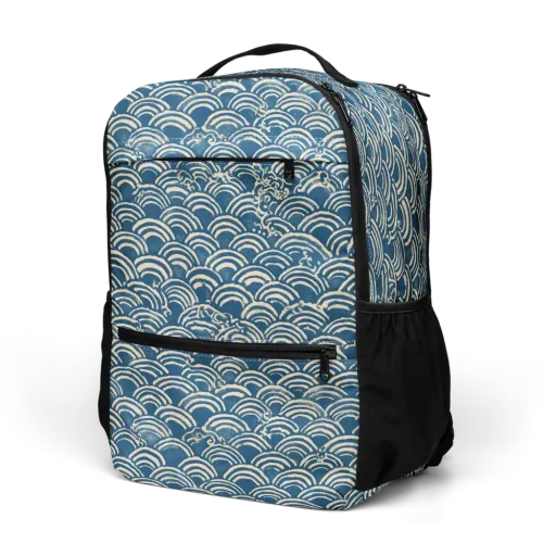 Indigo Seigaiha on a Utility Backpack