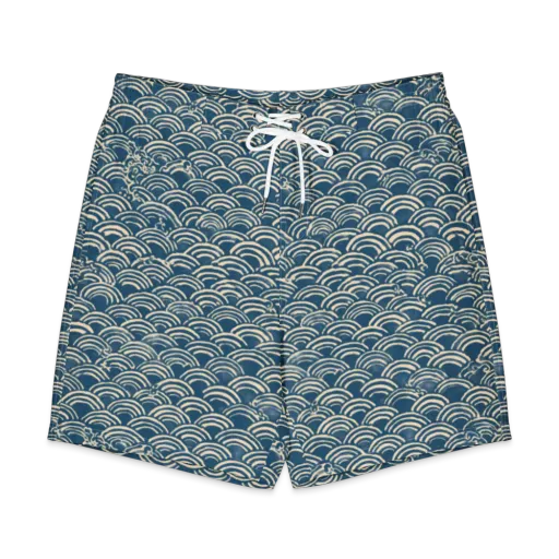 Indigo Seigaiha on a Men's Board Shorts