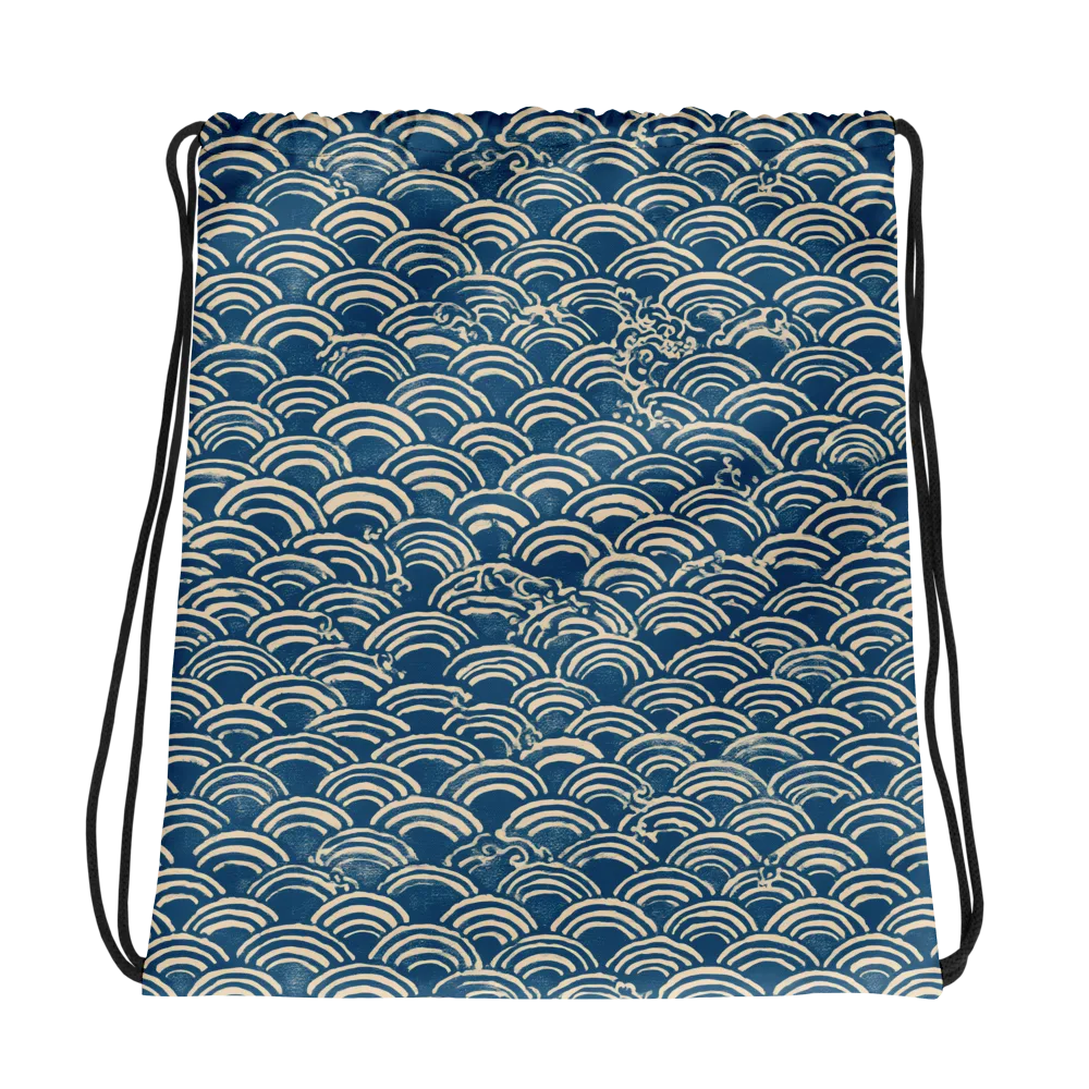 Indigo Seigaiha on Drawstring Bag — Photo