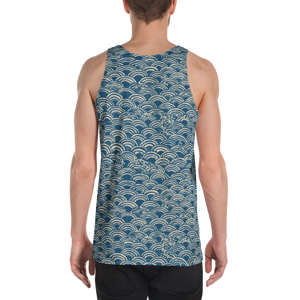 Indigo Seigaiha on Men's Tank Top — Back