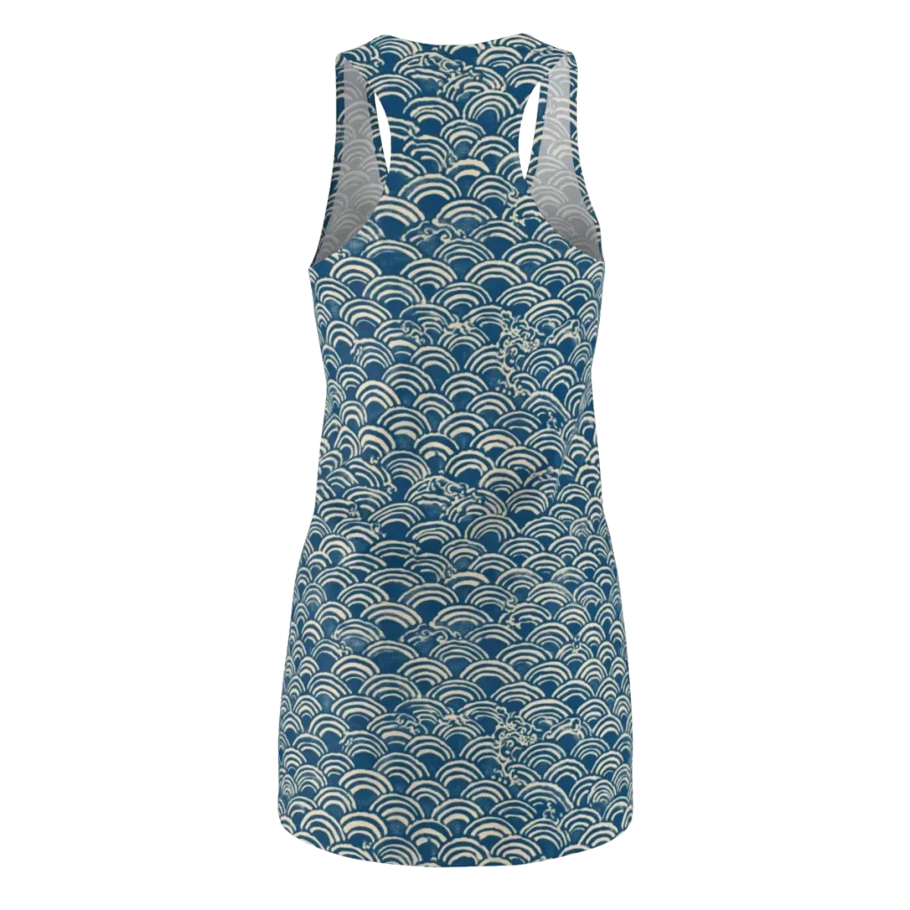 Indigo Seigaiha on Racerback Dress — Back
