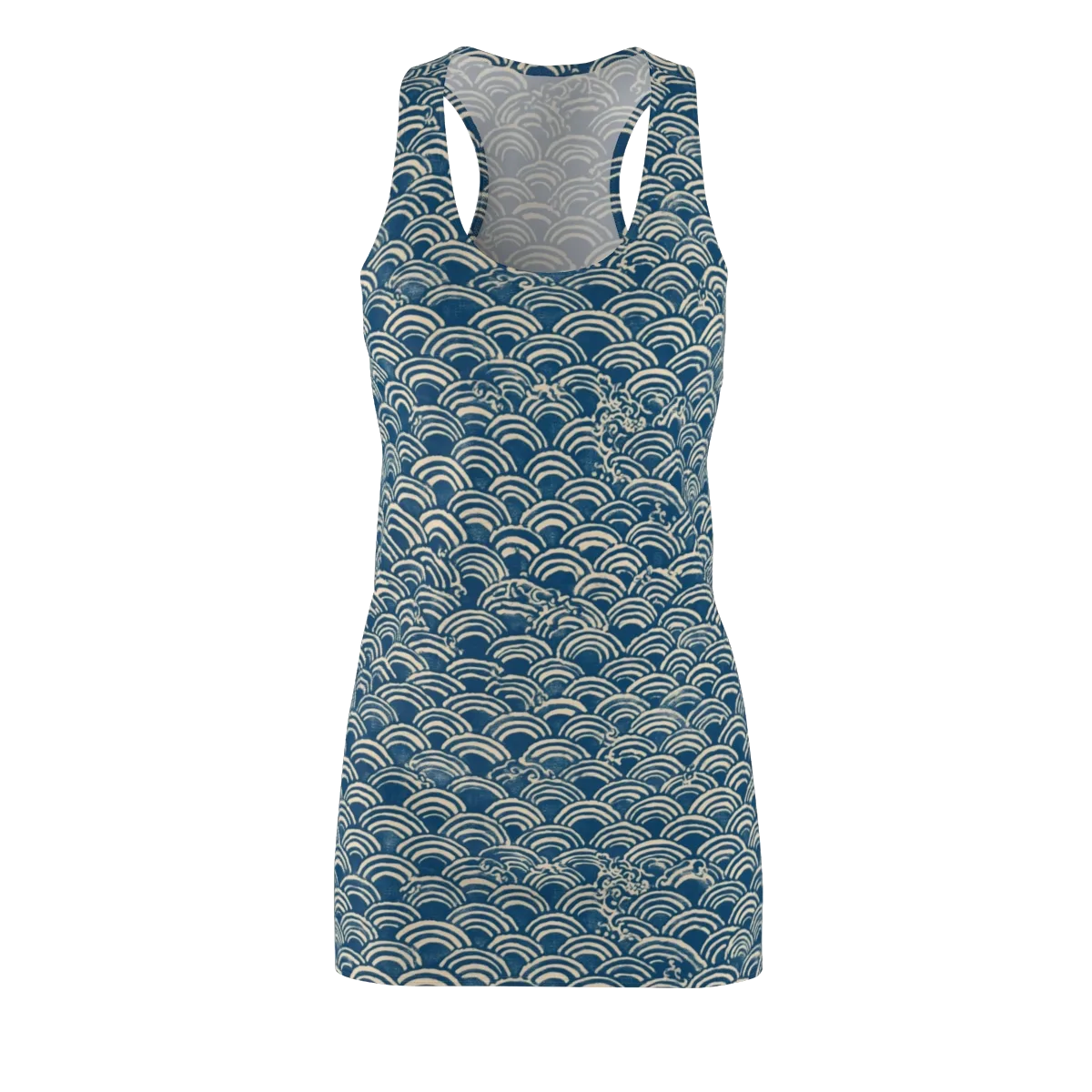 Indigo Seigaiha on Racerback Dress — Front