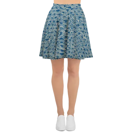 Indigo Seigaiha on a Skater Skirt