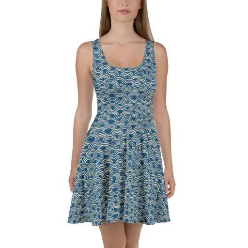 Indigo Seigaiha on a Skater Dress
