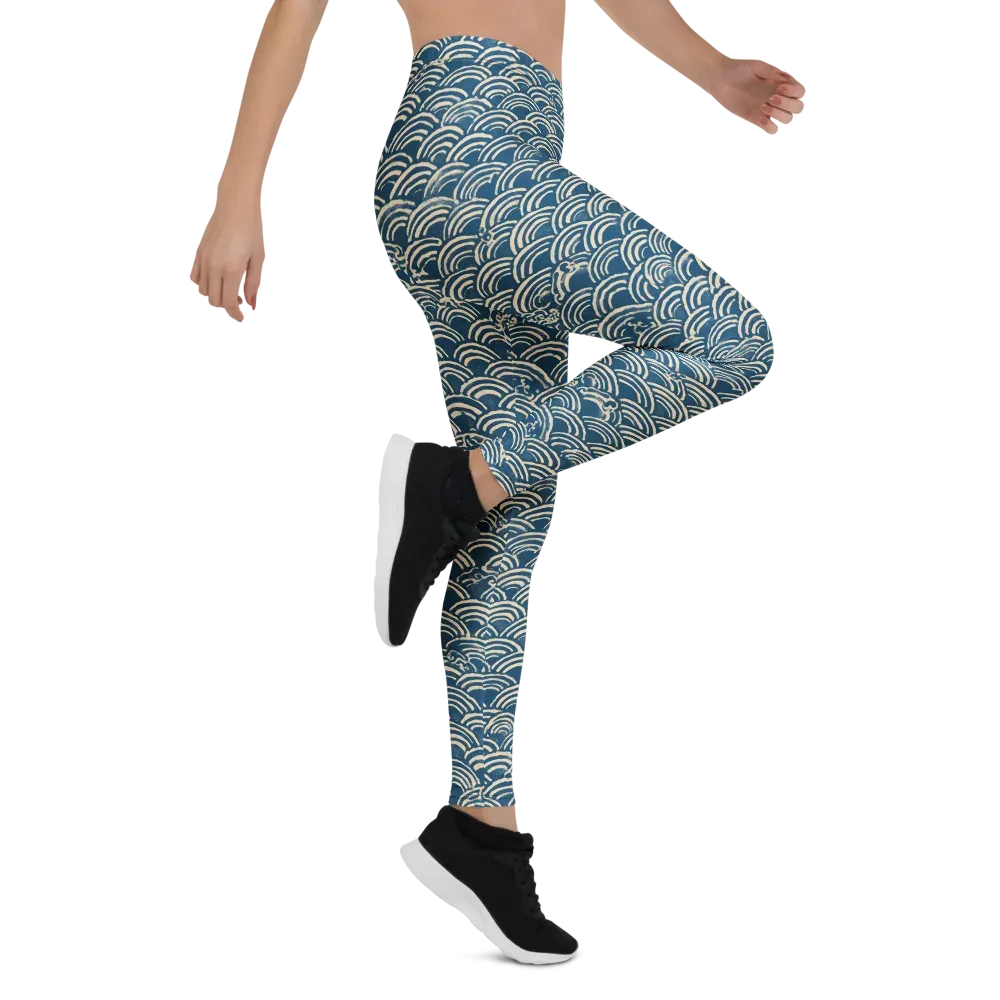 Indigo Seigaiha on Leggings — Right