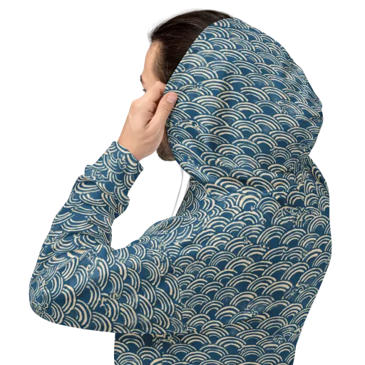 Indigo Seigaiha on a Hoodie