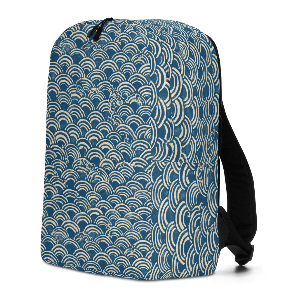 Indigo Seigaiha on Minimalist Backpack — Left