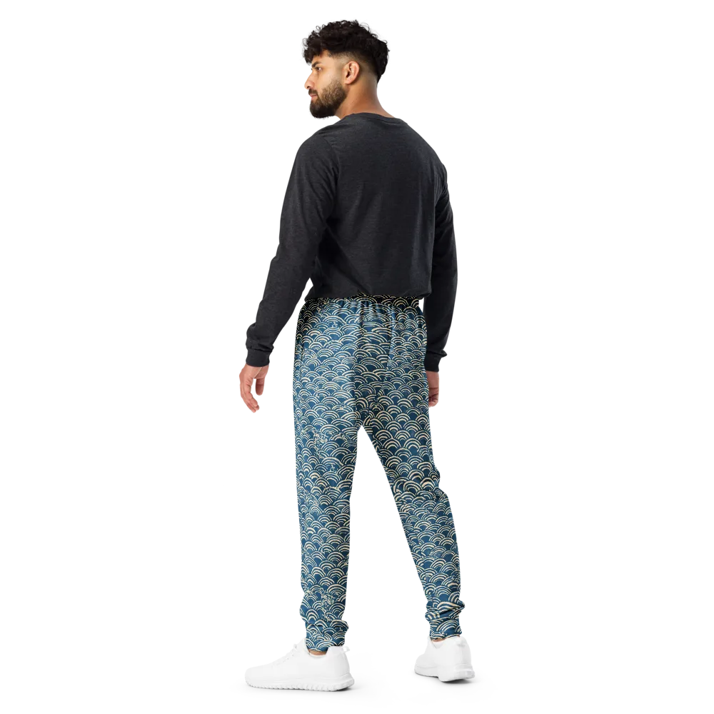 Indigo Seigaiha on Men's Joggers — Back