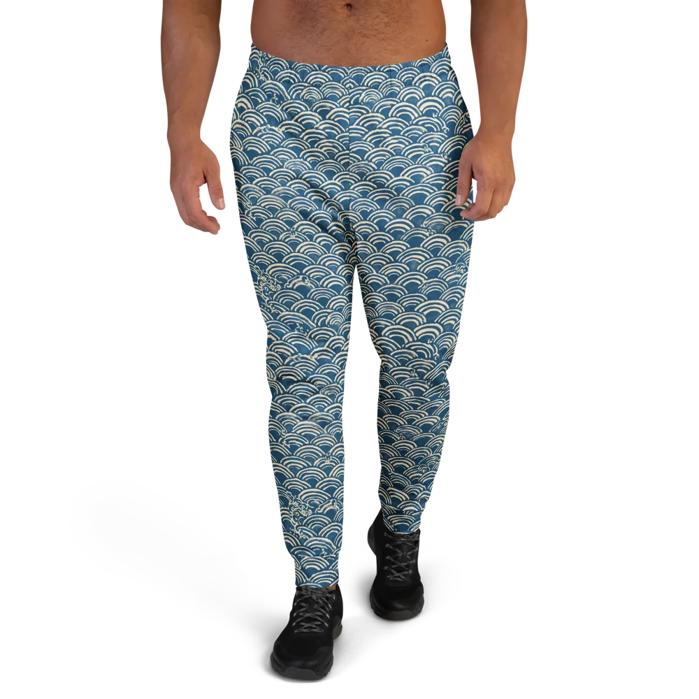 Indigo Seigaiha on Men's Joggers — Front