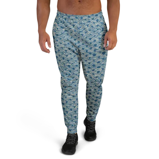 Indigo Seigaiha on a Men's Joggers