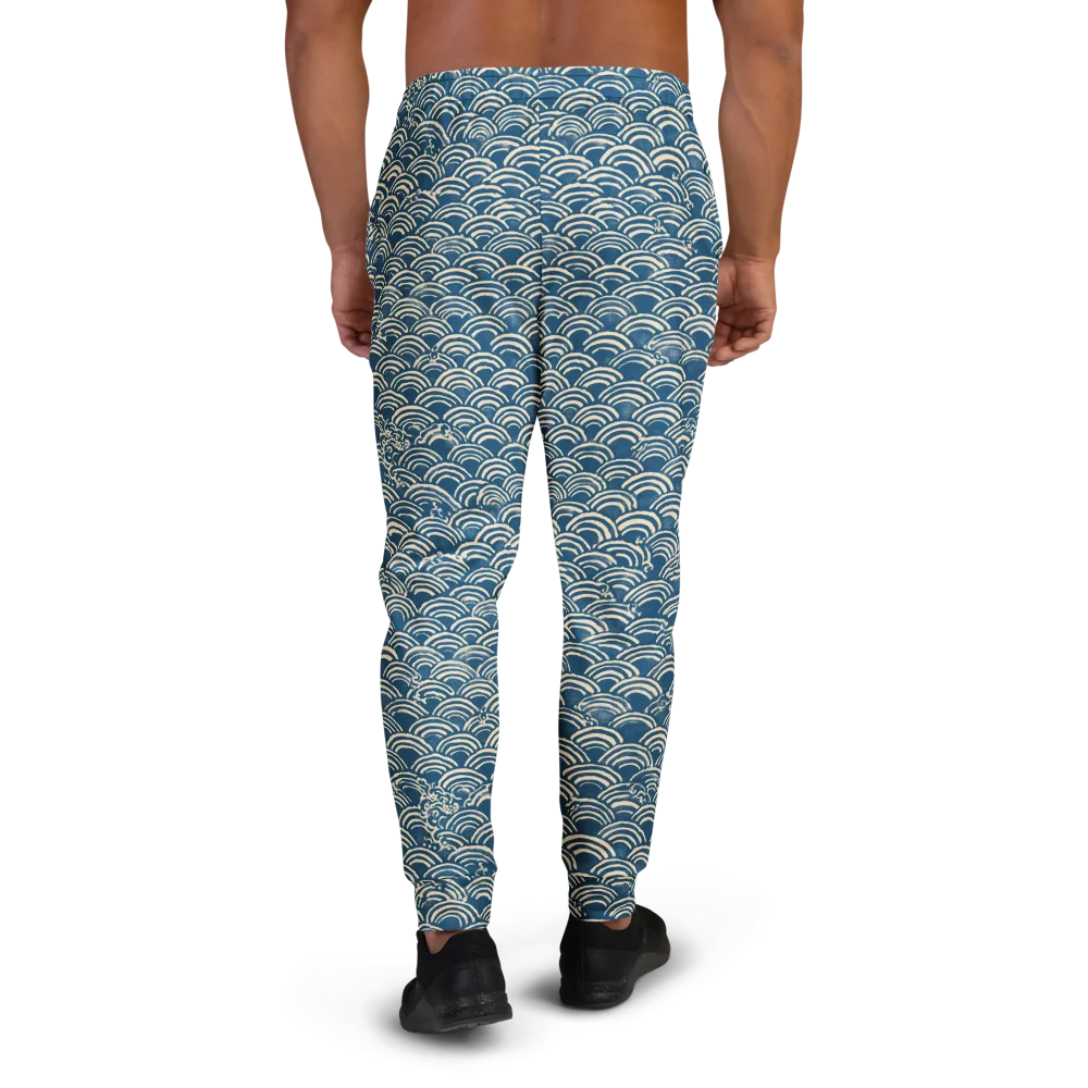 Indigo Seigaiha on Men's Joggers — Back