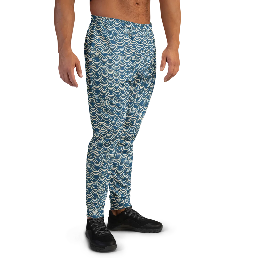 Indigo Seigaiha on Men's Joggers — Right