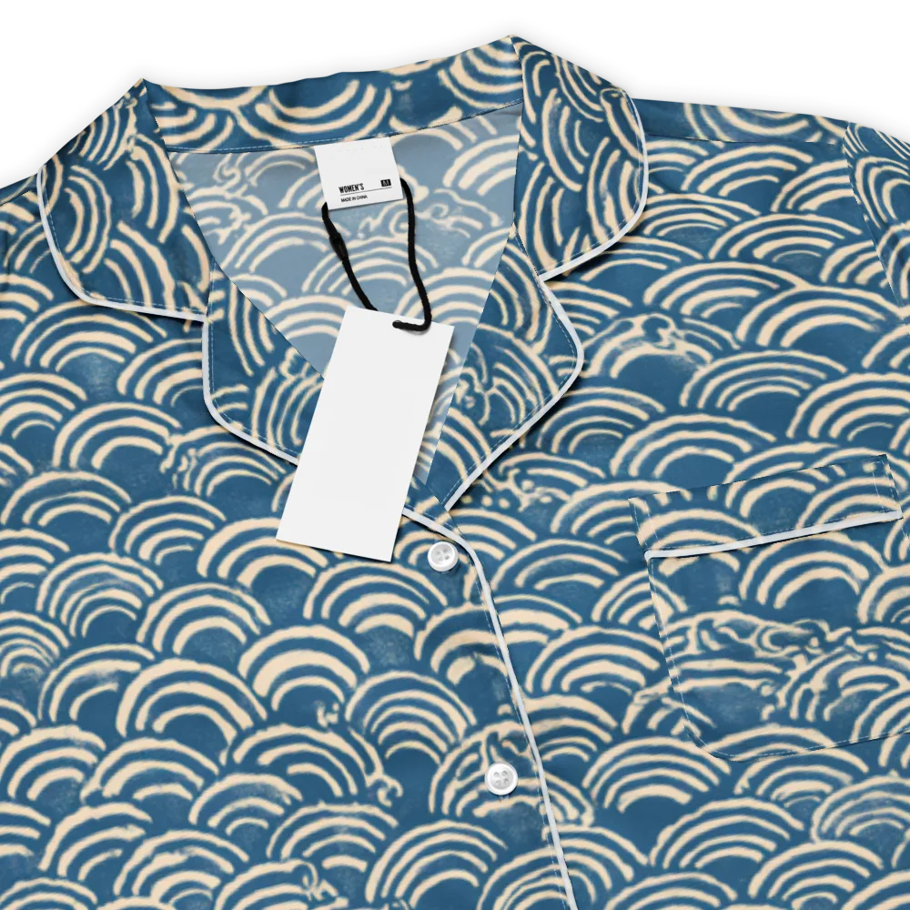 Indigo Seigaiha on Women's Short Sleeve Pajama Top — Product details