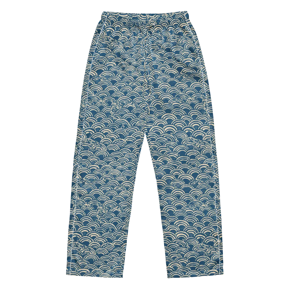 Indigo Seigaiha on Women's Pajama Pants — Front