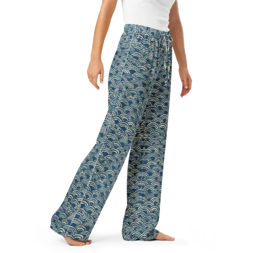 Indigo Seigaiha on a Women's Pajama Pants