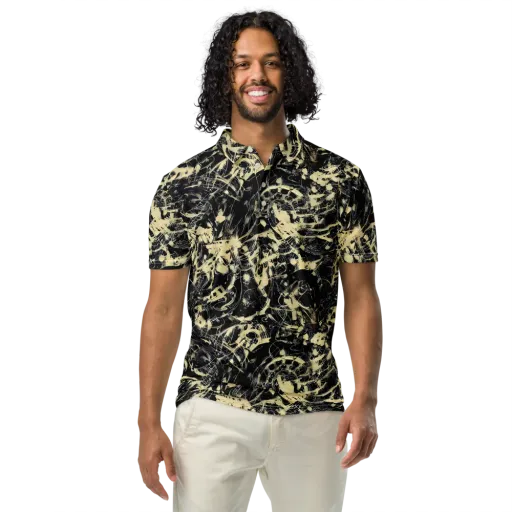 Ivory Ossuary on a Men's Slim Fit Polo Shirt