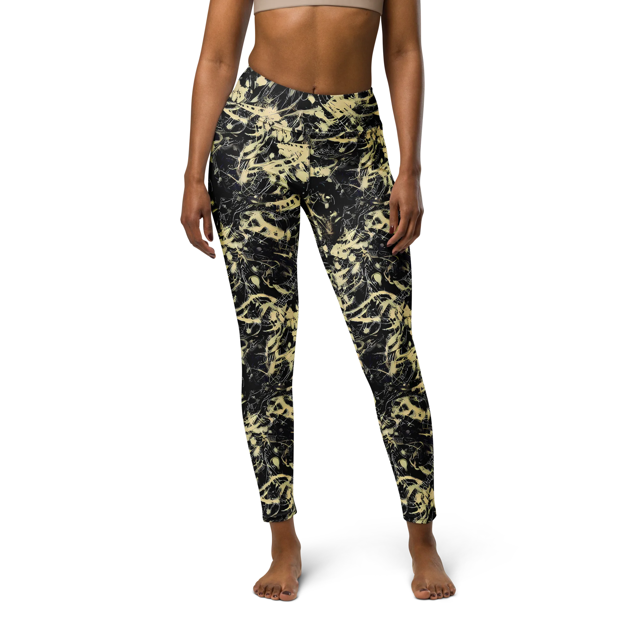 Ivory Ossuary on Yoga Leggings — Front