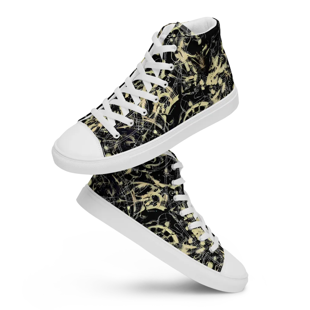 Ivory Ossuary on Men's High Top Canvas Shoes — Front
