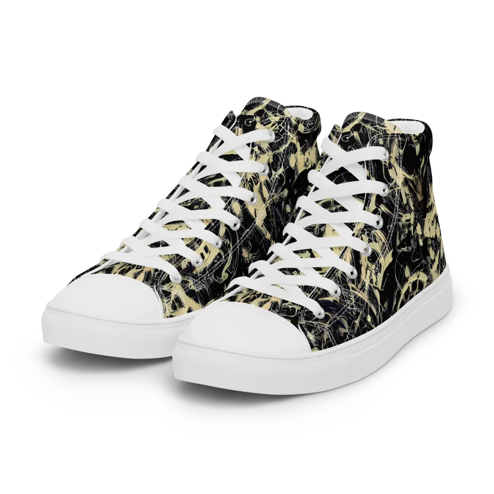 Ivory Ossuary on Women's High Top Canvas Shoes — Left Front