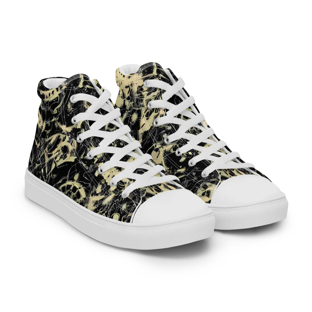 Ivory Ossuary on Women's High Top Canvas Shoes — Right Front