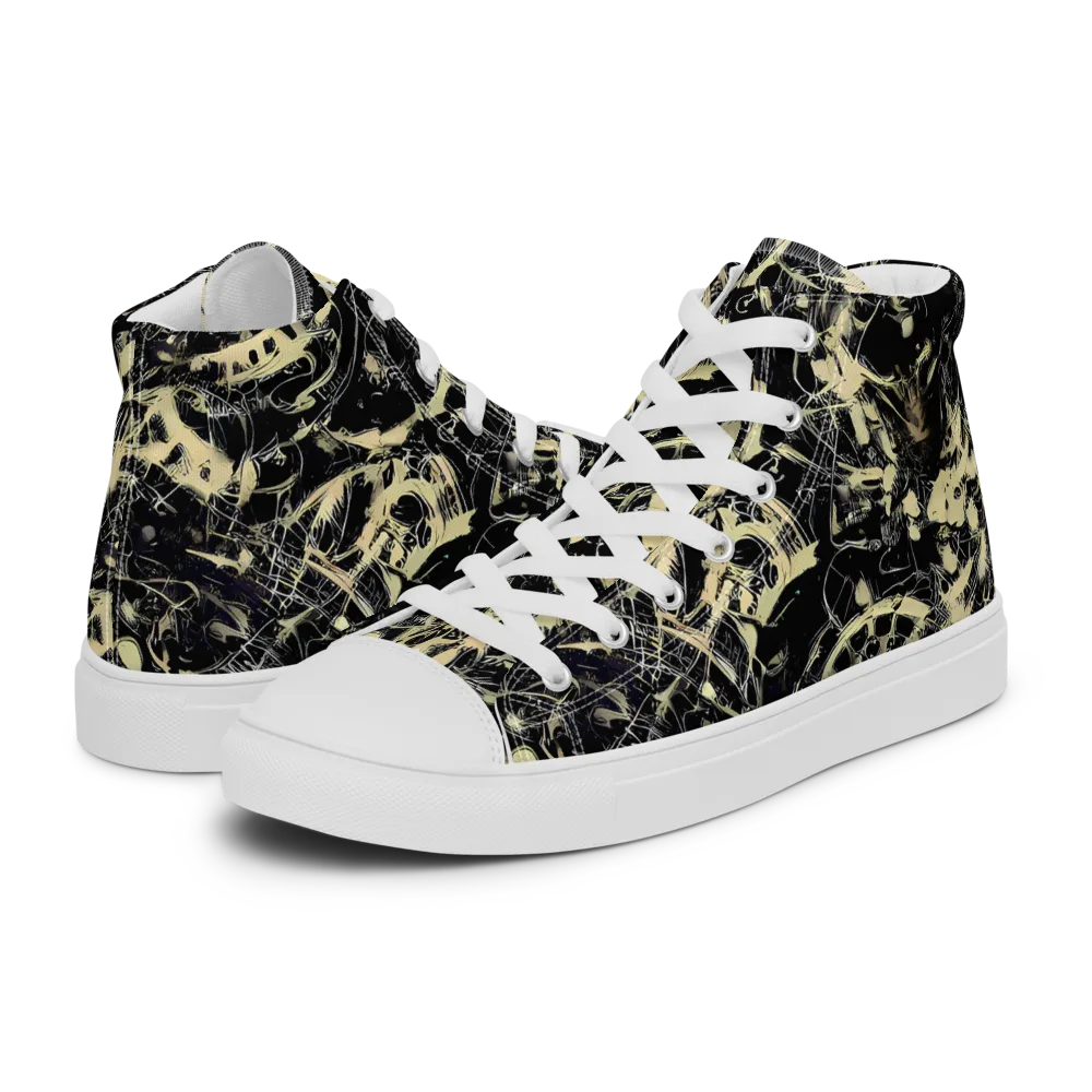 Ivory Ossuary on Women's High Top Canvas Shoes — Left